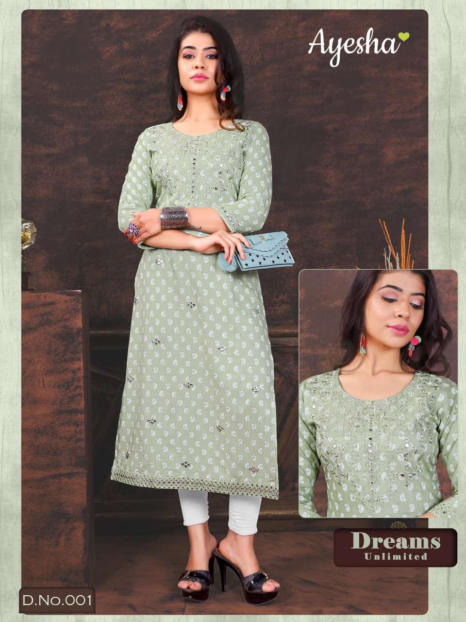 ROSHNI BY AYESHA 001 TO 006 SERIES STYLISH FANCY BEAUTIFUL COLORFUL CASUAL WEAR & ETHNIC WEAR RAYON SLUB EMBROIDERED KURTIS AT WHOLESALE PRICE