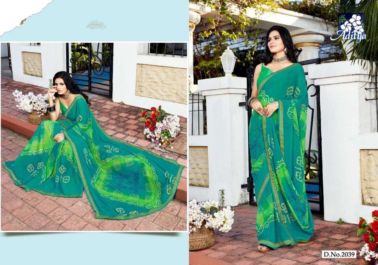 SEVEN SISTER BY ADITYA PRINTS 2035 TO 2040 SERIES INDIAN TRADITIONAL WEAR COLLECTION BEAUTIFUL STYLISH FANCY COLORFUL PARTY WEAR & OCCASIONAL WEAR GEORGETTE PRINTS SAREES AT WHOLESALE PRICE
