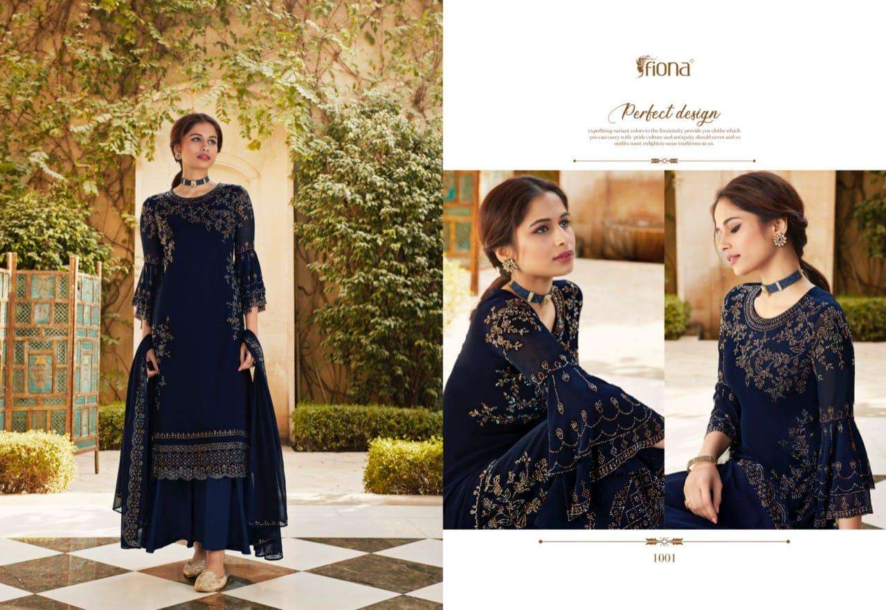 FANTASY BY FIONA 1001-A TO 1001-D SERIES BEAUTIFUL PAKISTANI SUITS COLORFUL STYLISH FANCY CASUAL WEAR & ETHNIC WEAR GEORGETTE WITH WORK DRESSES AT WHOLESALE PRICE