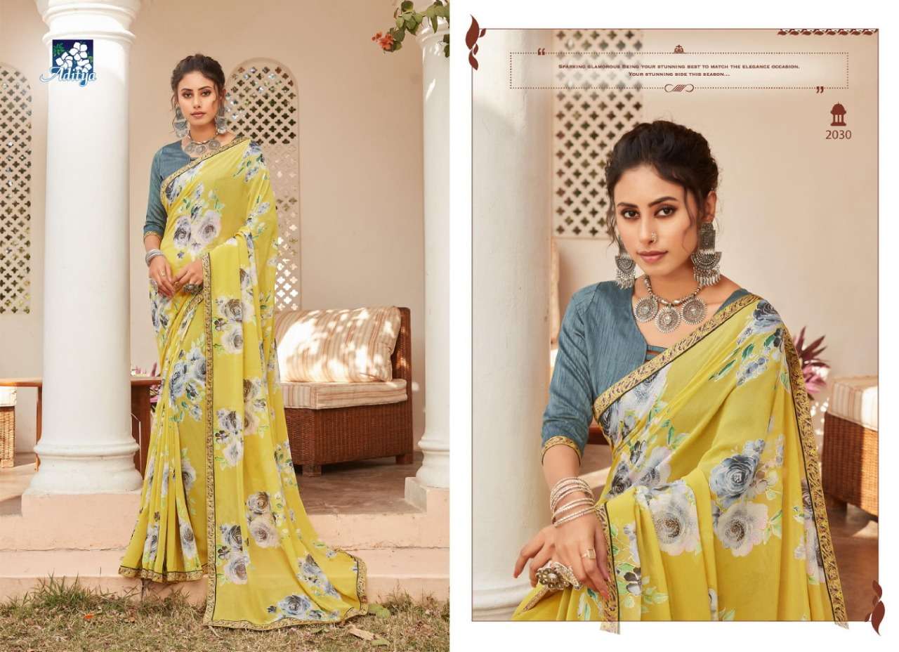 UMANG BY ADITYA PRINTS 2029 TO 2034 SERIES INDIAN TRADITIONAL WEAR COLLECTION BEAUTIFUL STYLISH FANCY COLORFUL PARTY WEAR & OCCASIONAL WEAR GEORGETTE PRINTS SAREES AT WHOLESALE PRICE