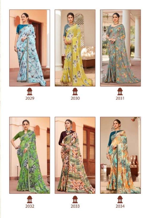 UMANG BY ADITYA PRINTS 2029 TO 2034 SERIES INDIAN TRADITIONAL WEAR COLLECTION BEAUTIFUL STYLISH FANCY COLORFUL PARTY WEAR & OCCASIONAL WEAR GEORGETTE PRINTS SAREES AT WHOLESALE PRICE