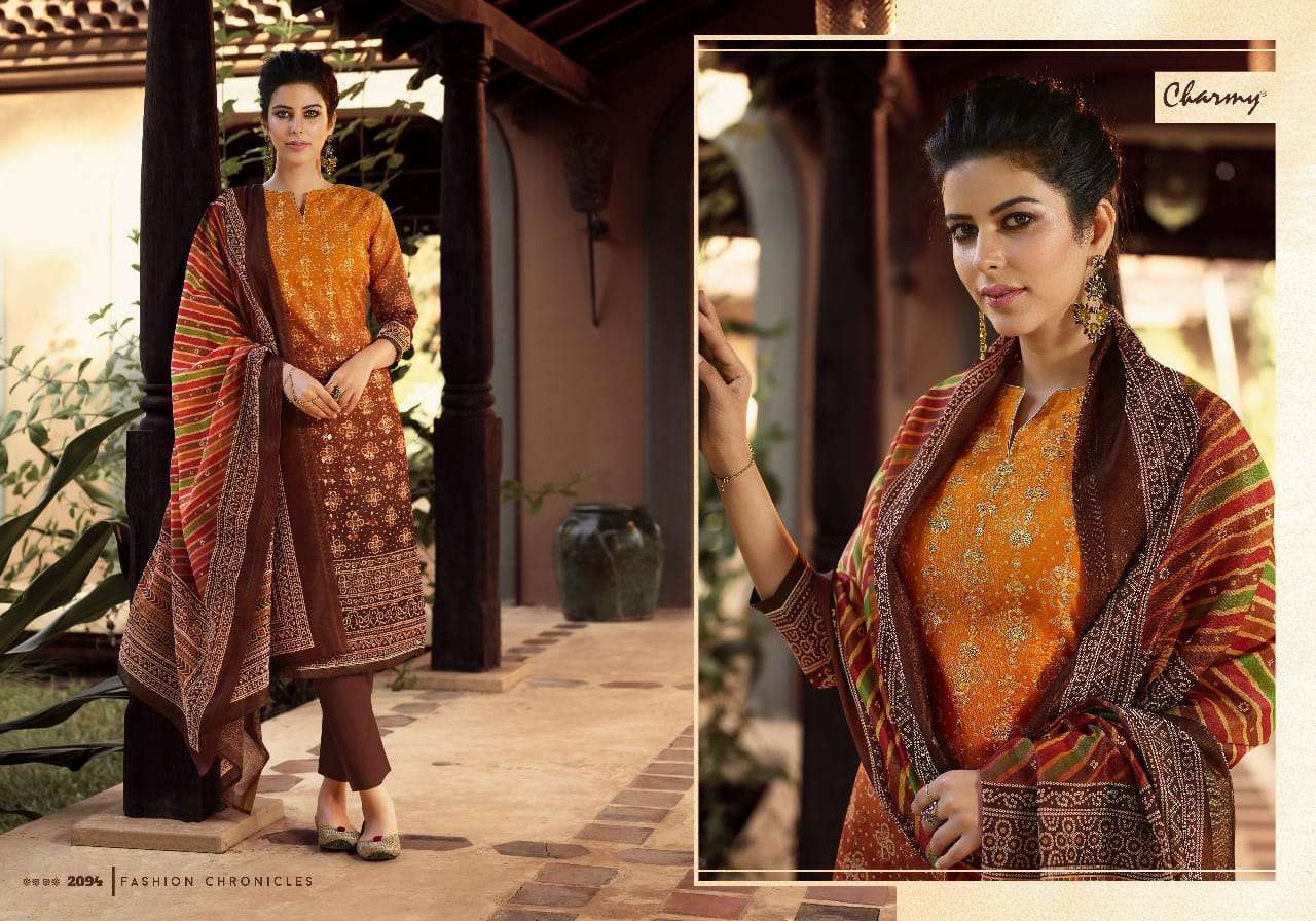 SYMPHONY BY MEERA TRENDZ 2091 TO 2098 SERIES BEAUTIFUL PAKISTANI SUITS COLORFUL STYLISH FANCY CASUAL WEAR & ETHNIC WEAR MODAL CHANDERI SILK EMBROIDERED DRESSES AT WHOLESALE PRICE