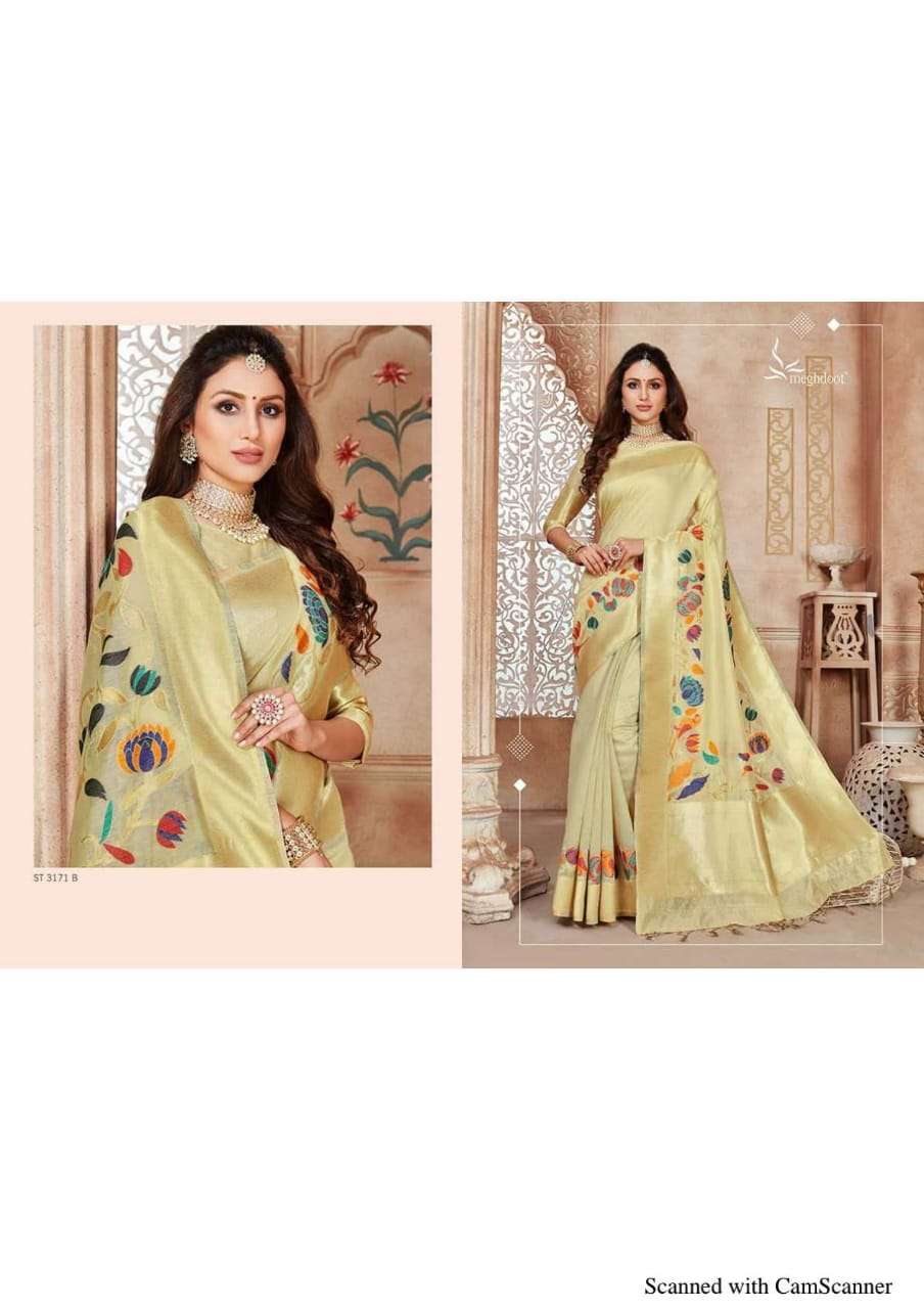 BLOSSOM BY MEGHDOOT INDIAN TRADITIONAL WEAR COLLECTION BEAUTIFUL STYLISH FANCY COLORFUL PARTY WEAR & OCCASIONAL WEAR FANCY SAREES AT WHOLESALE PRICE