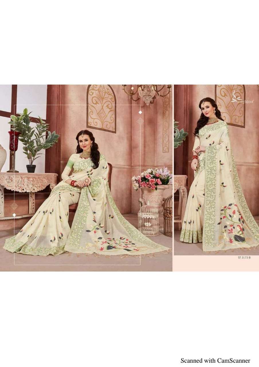 BLOSSOM BY MEGHDOOT INDIAN TRADITIONAL WEAR COLLECTION BEAUTIFUL STYLISH FANCY COLORFUL PARTY WEAR & OCCASIONAL WEAR FANCY SAREES AT WHOLESALE PRICE