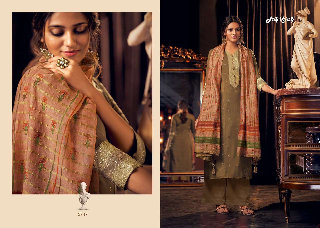 LUMIERE BY JAY VIJAY PRINTS 5741 TO 5750 SERIES BEAUTIFUL SUITS STYLISH FANCY COLORFUL PARTY WEAR & OCCASIONAL WEAR PURE BEMBERG SILK HANDWORKED DRESSES AT WHOLESALE PRICE
