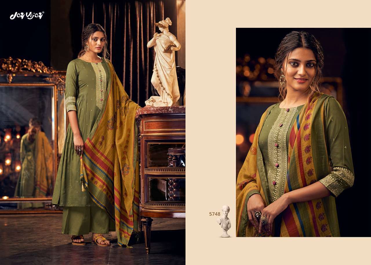 LUMIERE BY JAY VIJAY PRINTS 5741 TO 5750 SERIES BEAUTIFUL SUITS STYLISH FANCY COLORFUL PARTY WEAR & OCCASIONAL WEAR PURE BEMBERG SILK HANDWORKED DRESSES AT WHOLESALE PRICE