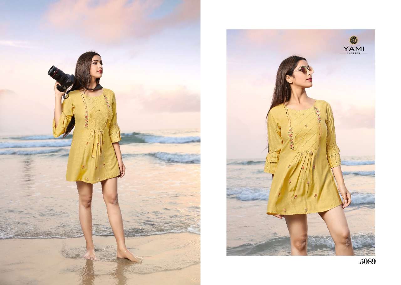 BOLD VOL-3 BY YAMI FASHION 5081 TO 5089 SERIES BEAUTIFUL COLORFUL STYLISH FANCY CASUAL WEAR & READY TO WEAR HEAVY RAYON EMBROIDERED TOPS AT WHOLESALE PRICE