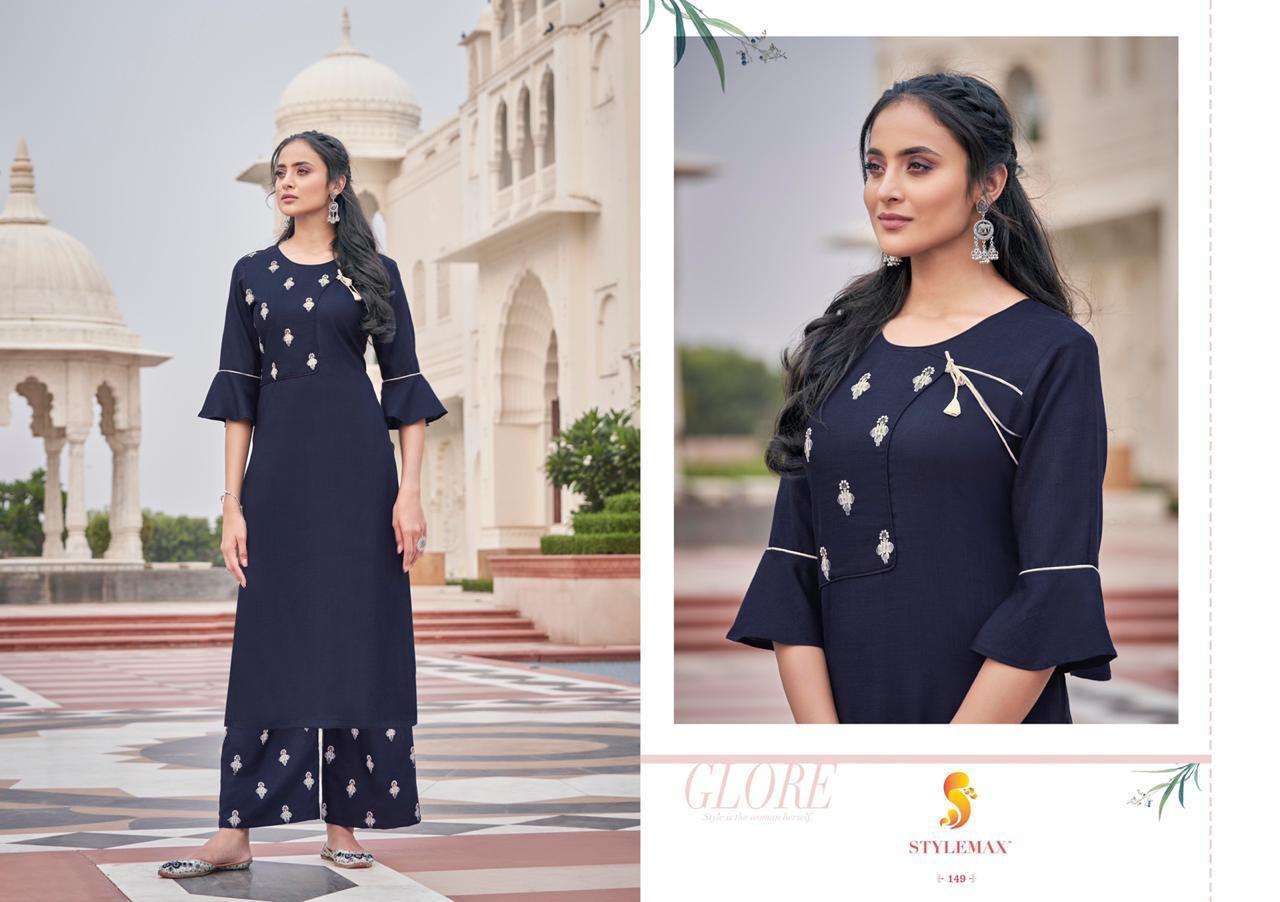 ANANYA VOL-5 BY STYLEMAX 141 TO 151 SERIES BEAUTIFUL STYLISH FANCY COLORFUL CASUAL WEAR & ETHNIC WEAR & READY TO WEAR MAGIC CLYB EMBROIDERED KURTIS WITH BOTTOM AT WHOLESALE PRICE