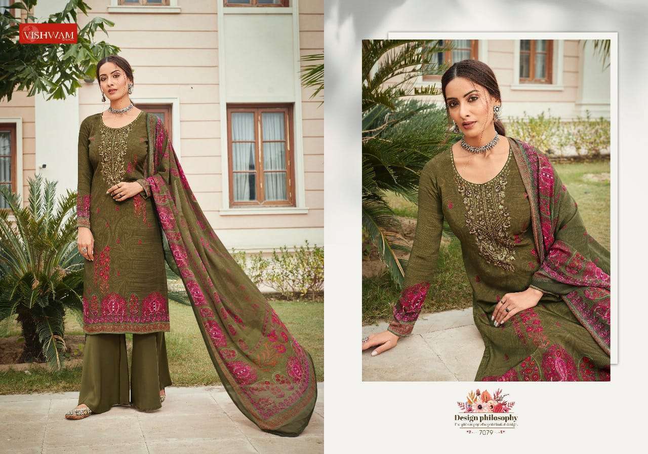 ESPRESSO VOL-5 BY VISHWAM PRINTS 7072 TO 7083 SERIES BEAUTIFUL SUITS STYLISH FANCY COLORFUL PARTY WEAR & OCCASIONAL WEAR CREPE PRINT DRESSES AT WHOLESALE PRICE