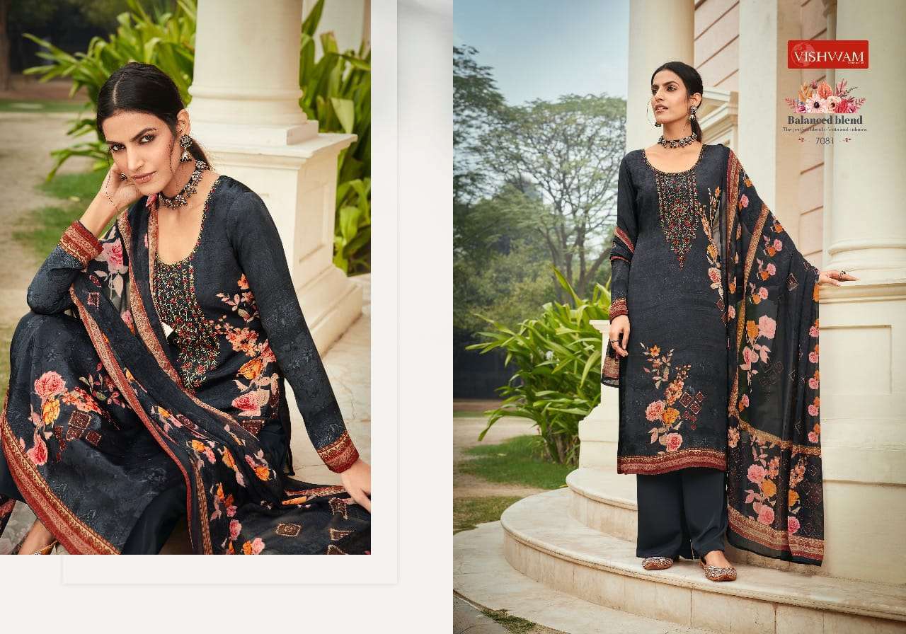 ESPRESSO VOL-5 BY VISHWAM PRINTS 7072 TO 7083 SERIES BEAUTIFUL SUITS STYLISH FANCY COLORFUL PARTY WEAR & OCCASIONAL WEAR CREPE PRINT DRESSES AT WHOLESALE PRICE