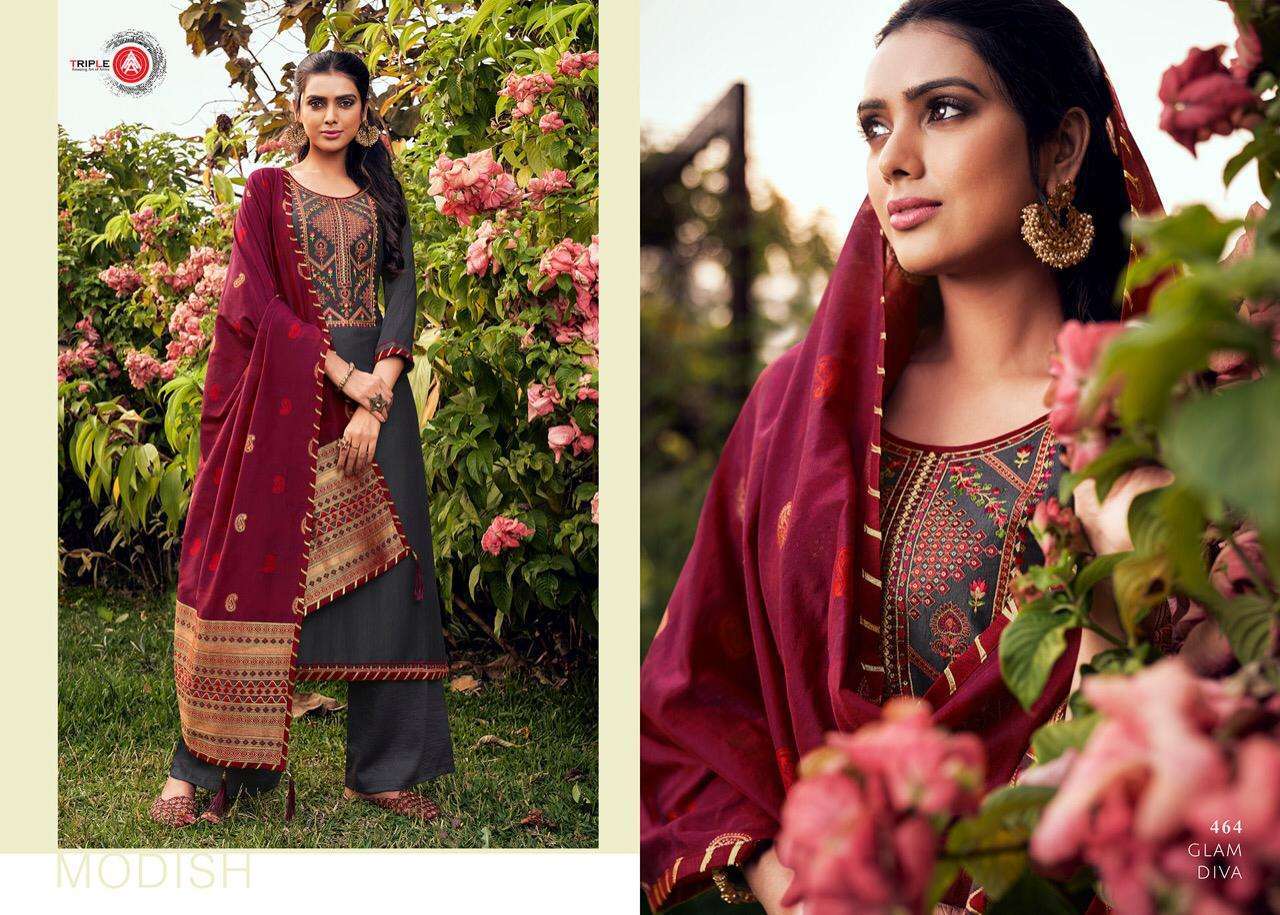 KASHMIRI BY TRIPLE AAA 461 TO 466 SERIES BEAUTIFUL PAKISTANI SUITS COLORFUL STYLISH FANCY CASUAL WEAR & ETHNIC WEAR PARAMPARA SILK EMBROIDERY DRESSES AT WHOLESALE PRICE