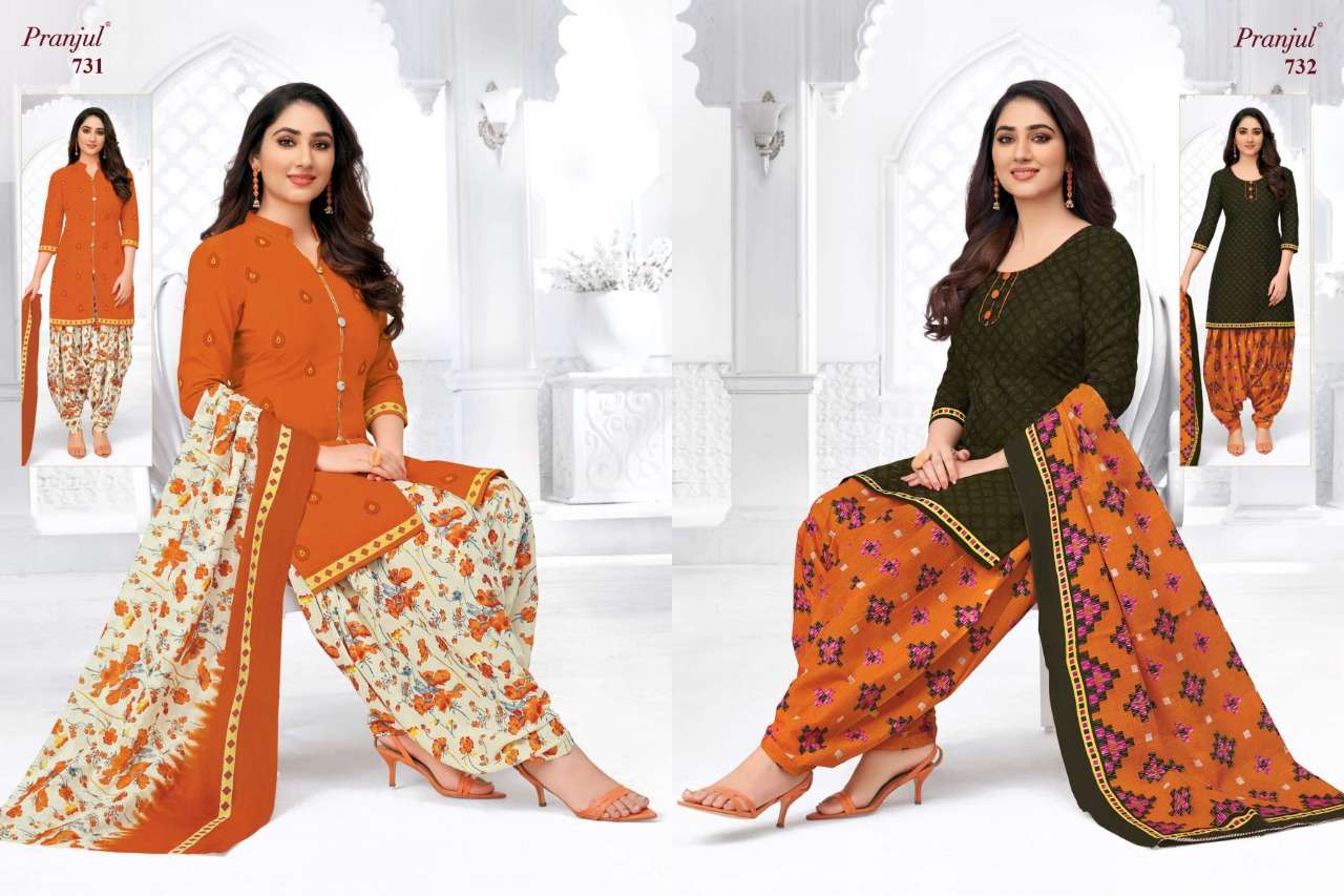 PRIYANKA VOL-7 BY PRANJUL 701 TO 740 SERIES BEAUTIFUL SUITS STYLISH FANCY COLORFUL CASUAL WEAR & ETHNIC WEAR PURE COTTON PRINTED DRESSES AT WHOLESALE PRICE