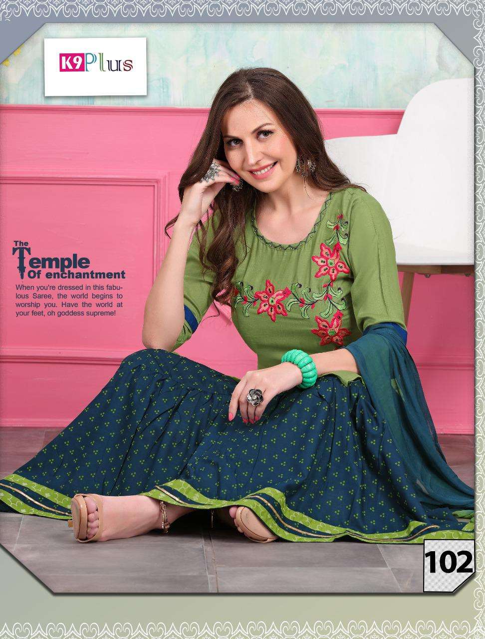 SIMONA BY K9 PLUS 101 TO 108 SERIES BEAUTIFUL SUITS COLORFUL STYLISH FANCY CASUAL WEAR & ETHNIC WEAR RAYON WITH EMBROIDERY DRESSES AT WHOLESALE PRICE