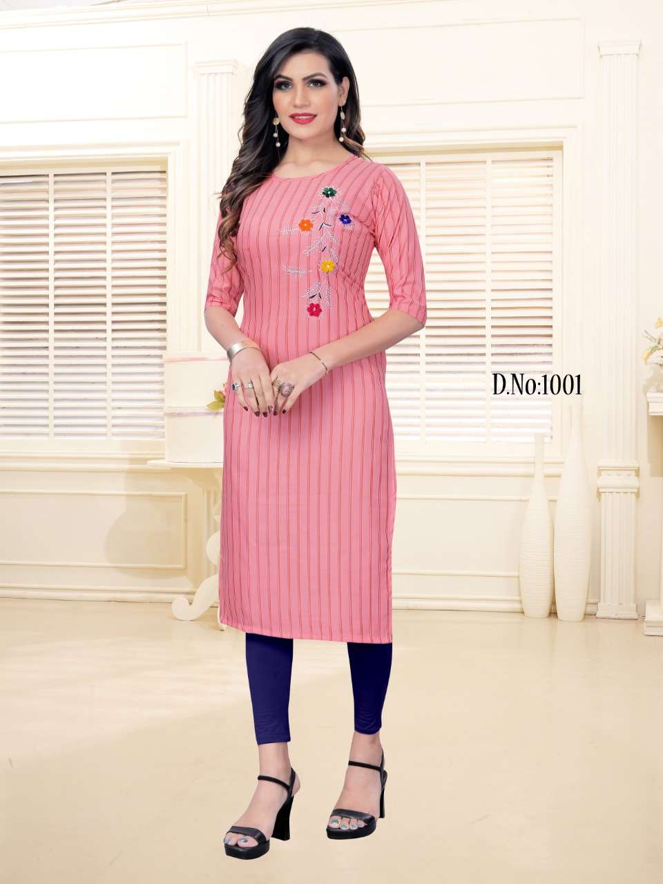 FASHION GALI BY RIDHANI 1001 TO 1005 SERIES BEAUTIFUL STYLISH FANCY COLORFUL CASUAL WEAR & ETHNIC WEAR & READY TO WEAR HEAVY RAYON EMBROIDERED KURTIS AT WHOLESALE PRICE