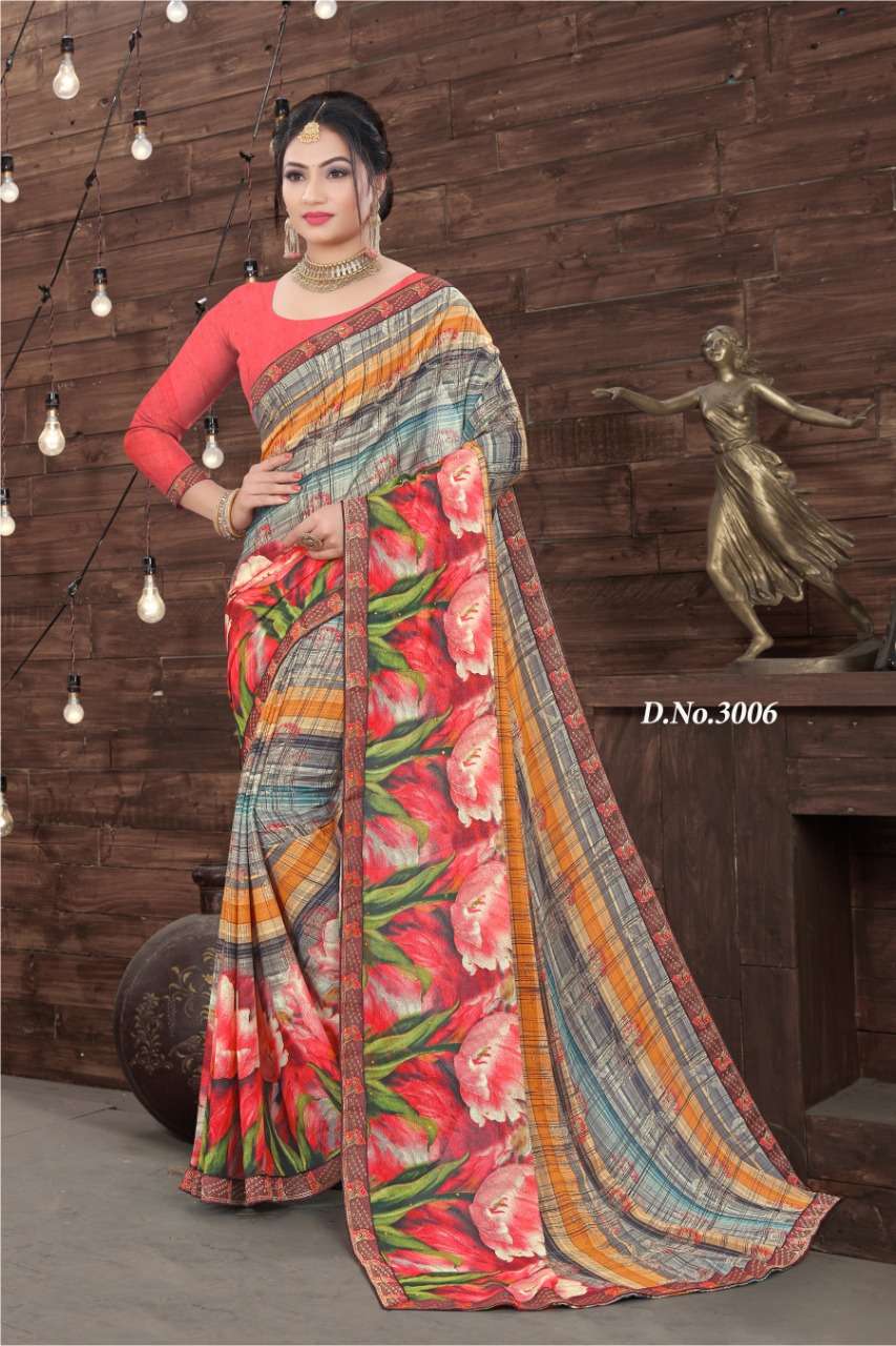 EVERYDAY BY HAYTEE 3001 TO 3011 SERIES INDIAN TRADITIONAL WEAR COLLECTION BEAUTIFUL STYLISH FANCY COLORFUL PARTY WEAR & OCCASIONAL WEAR FANCY SAREES AT WHOLESALE PRICE