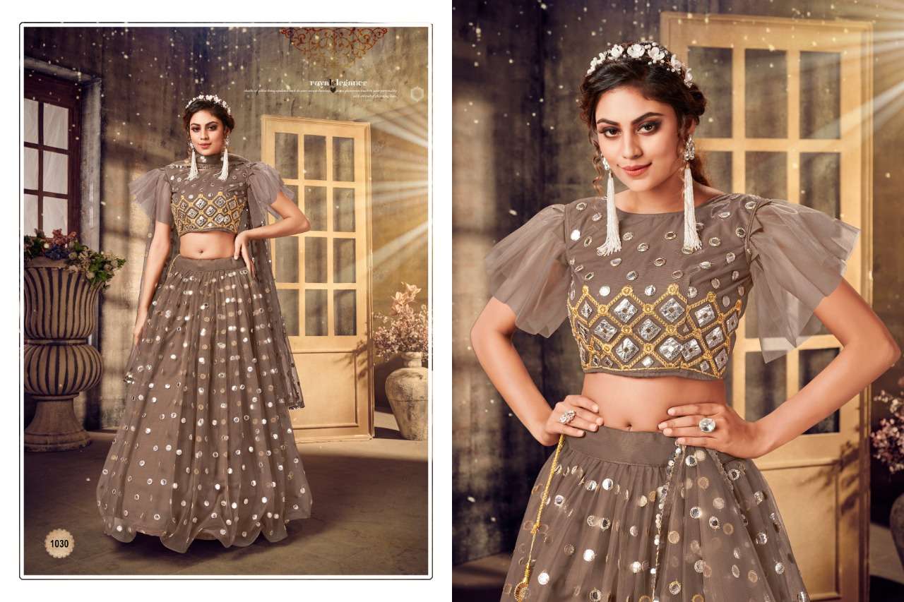 BLOSSOM BY SHEE STAR 1030 TO 1034 SERIES DESIGNER BEAUTIFUL NAVRATRI COLLECTION OCCASIONAL WEAR & PARTY WEAR SOFT NET LEHENGAS AT WHOLESALE PRICE