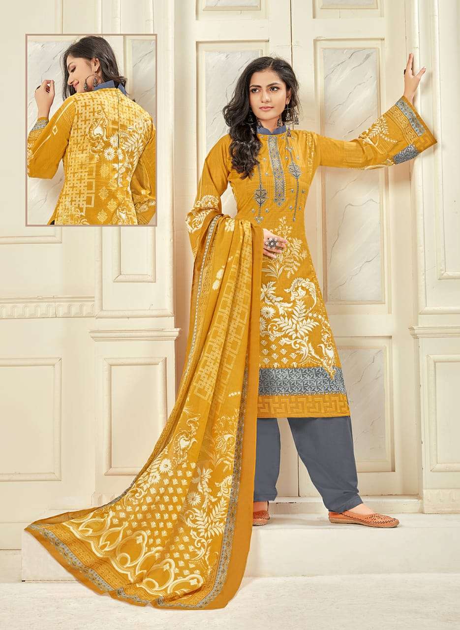 SAMRINA BY VASTU TEX 801 TO 806 SERIES BEAUTIFUL SUITS STYLISH COLORFUL FANCY CASUAL WEAR & ETHNIC WEAR PURE LAWN COTTON WORK DRESSES AT WHOLESALE PRICE