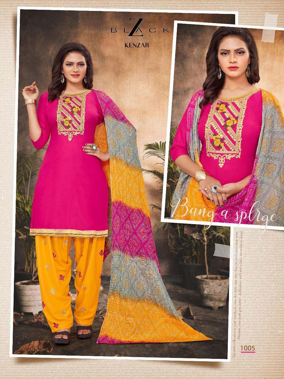 KENZAR BY Z BLACK 1001 TO 1006 SERIES BEAUTIFUL SUITS STYLISH COLORFUL FANCY CASUAL WEAR & ETHNIC WEAR RAYON EMBROIDERED DRESSES AT WHOLESALE PRICE