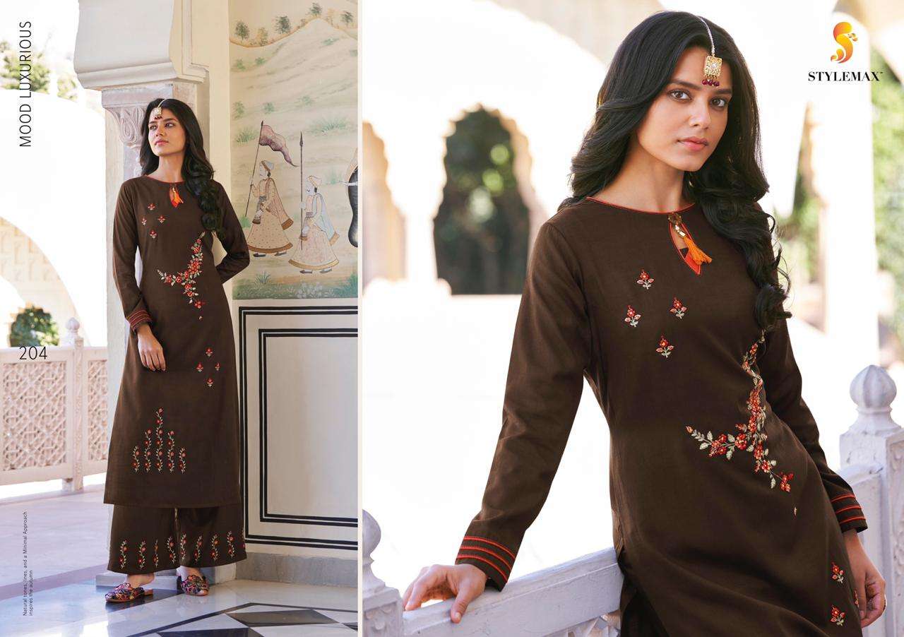 VINTAGE VOL-5 BY STYLEMAX 201 TO 206 SERIES BEAUTIFUL STYLISH FANCY COLORFUL CASUAL WEAR & ETHNIC WEAR & READY TO WEAR TWO TONE SILK KURTIS WITH BOTTOM AT WHOLESALE PRICE