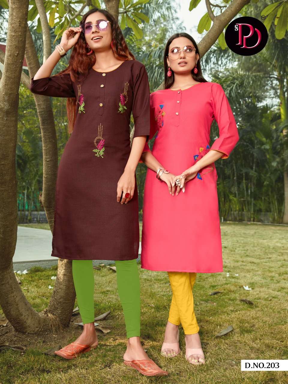 GUNJAN VOL-2 BY POORVI DESIGNER 201 TO 206 SERIES BEAUTIFUL STYLISH FANCY COLORFUL CASUAL WEAR & ETHNIC WEAR & READY TO WEAR SLUB COTTON WITH EMBROIDERED KURTIS AT WHOLESALE PRICE
