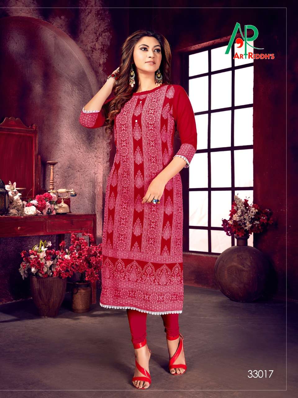 MALL CULTURE VOL-5 BY ART RIDDHS 33013 TO 33020 SERIES DESIGNER STYLISH FANCY COLORFUL BEAUTIFUL PARTY WEAR & ETHNIC WEAR COLLECTION RAYON SLUB LAKHNAVI WORK KURTIS AT WHOLESALE PRICE