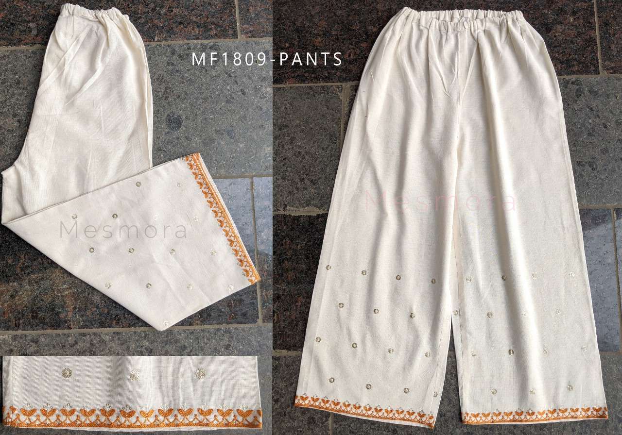 FESTIVE BOTTOM BY KAAMIRI 01 TO 15 SERIES BEAUTIFUL STYLISH COLORFUL FANCY PARTY WEAR & ETHNIC WEAR & READY TO WEAR PURE KHADI EMBROIDERED PALAZZO AT WHOLESALE PRICE