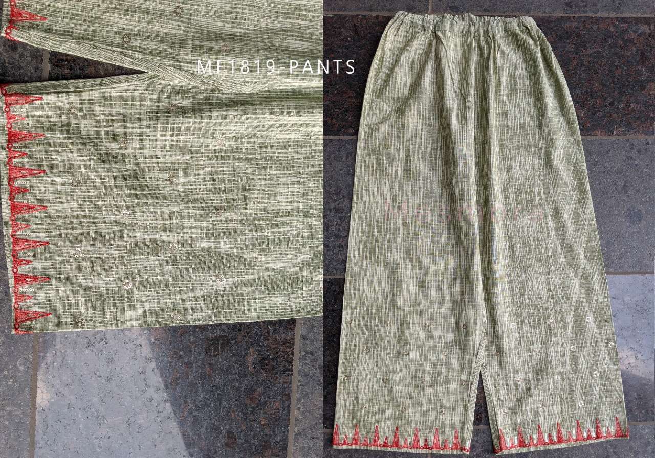 FESTIVE BOTTOM BY KAAMIRI 01 TO 15 SERIES BEAUTIFUL STYLISH COLORFUL FANCY PARTY WEAR & ETHNIC WEAR & READY TO WEAR PURE KHADI EMBROIDERED PALAZZO AT WHOLESALE PRICE