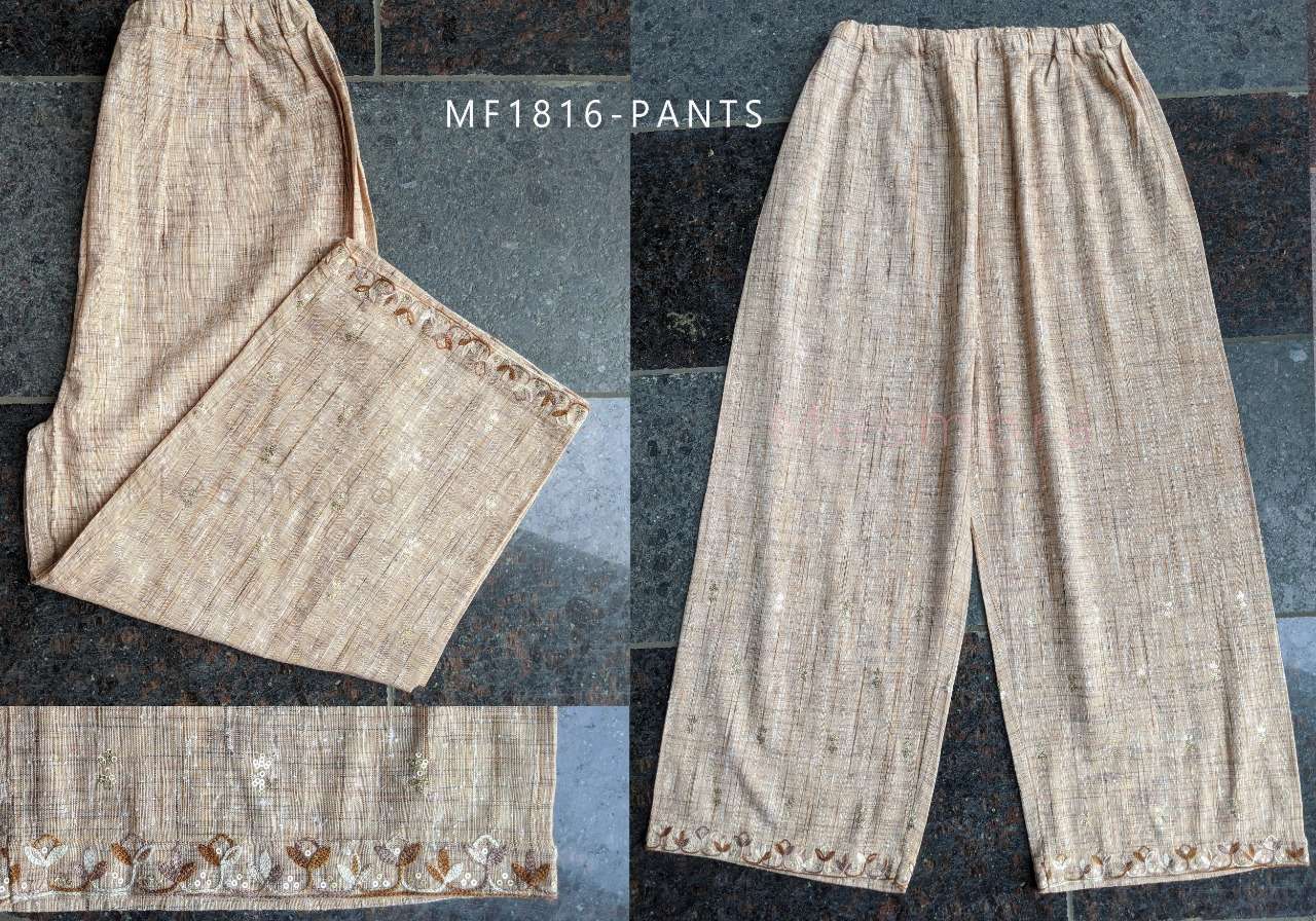 FESTIVE BOTTOM BY KAAMIRI 01 TO 15 SERIES BEAUTIFUL STYLISH COLORFUL FANCY PARTY WEAR & ETHNIC WEAR & READY TO WEAR PURE KHADI EMBROIDERED PALAZZO AT WHOLESALE PRICE