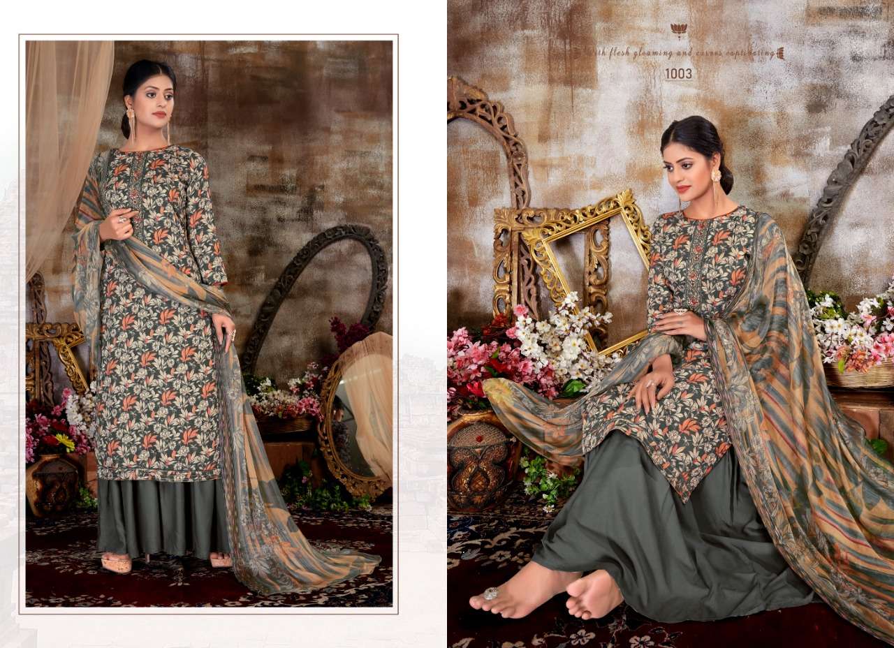 SOPHIE BY RITU INTERNATIONAL 1001 TO 1008 SERIES BEAUTIFUL STYLISH SUITS FANCY COLORFUL CASUAL WEAR & ETHNIC WEAR & READY TO WEAR PURE COTTON SATIN DIGITAL PRINT WITH EMBROIDERY DRESSES AT WHOLESALE PRICE