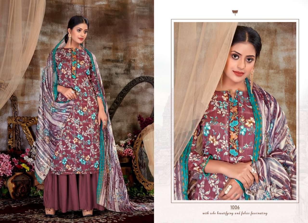 SOPHIE BY RITU INTERNATIONAL 1001 TO 1008 SERIES BEAUTIFUL STYLISH SUITS FANCY COLORFUL CASUAL WEAR & ETHNIC WEAR & READY TO WEAR PURE COTTON SATIN DIGITAL PRINT WITH EMBROIDERY DRESSES AT WHOLESALE PRICE