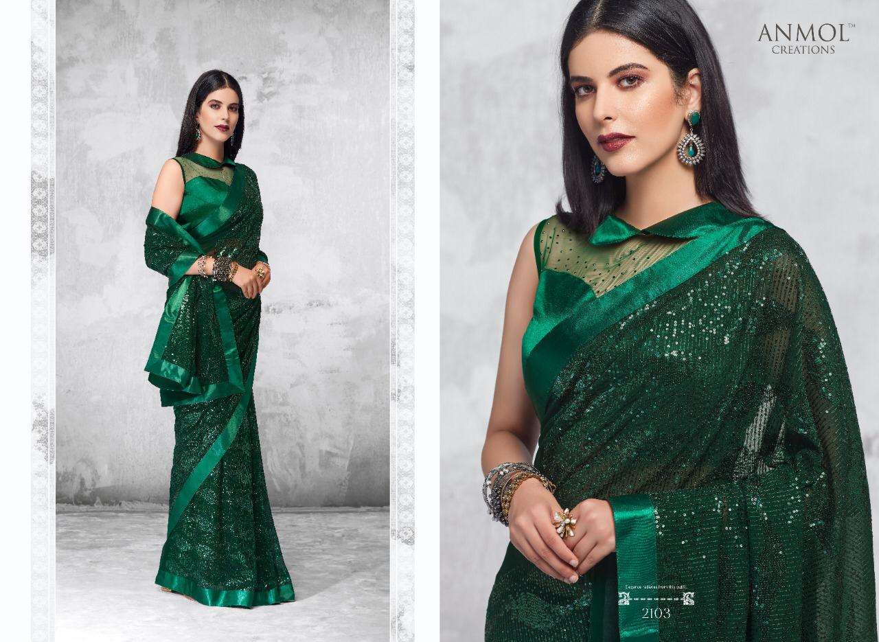 INNARA BY ANMOL CREATION 2101 TO 2109 SERIES INDIAN TRADITIONAL WEAR COLLECTION BEAUTIFUL STYLISH FANCY COLORFUL PARTY WEAR & OCCASIONAL WEAR BLOOMING GEORGETTE SAREES AT WHOLESALE PRICE