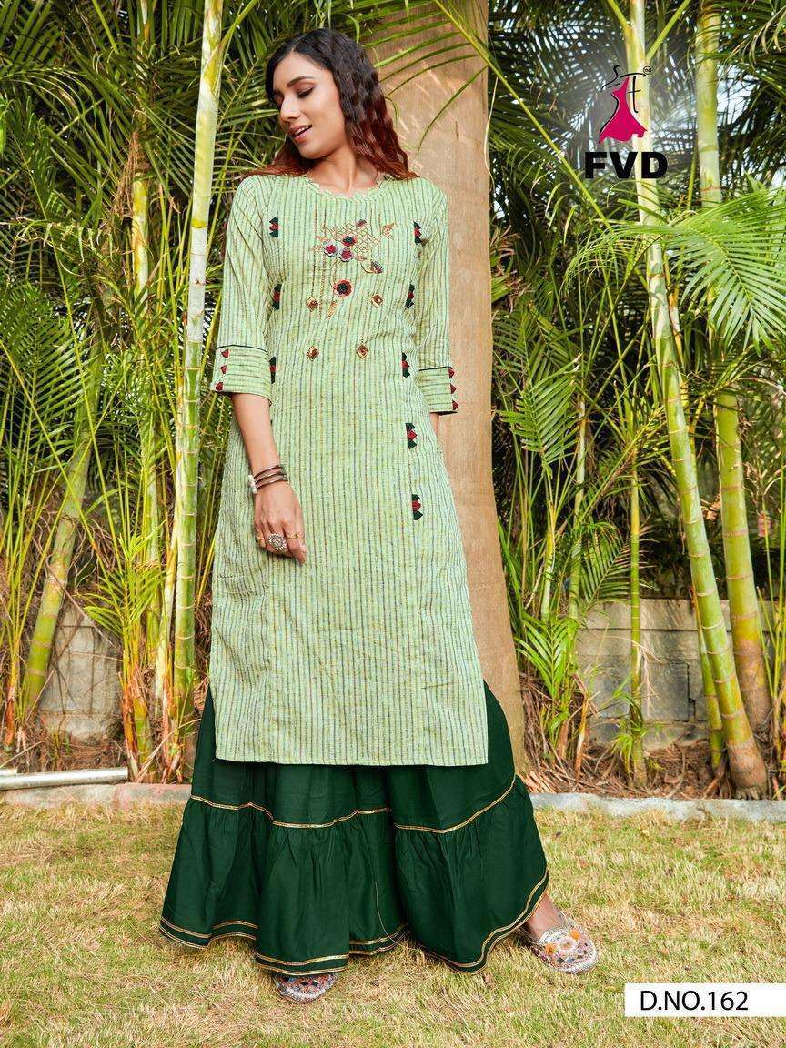 CITY GIRL VOL-2 BY FVD 160 TO 163 SERIES BEAUTIFUL COLORFUL STYLISH FANCY PARTY WEAR & ETHNIC WEAR & READY TO WEAR KHADI COTTON KURTIS WITH BOTTOM AT WHOLESALE PRICE