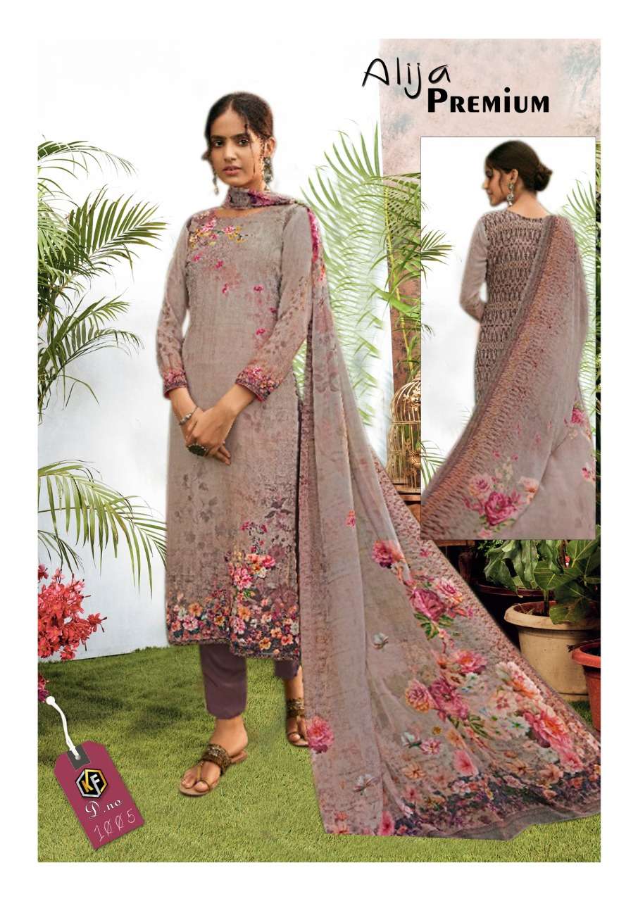 ALIJA PREMIUM LUXURY BY KEVAL FAB 1001 TO 1006 SERIES BEAUTIFUL STYLISH SUITS FANCY COLORFUL CASUAL WEAR & ETHNIC WEAR & READY TO WEAR HEAVY COTTON PRINTED DRESSES AT WHOLESALE PRICE
