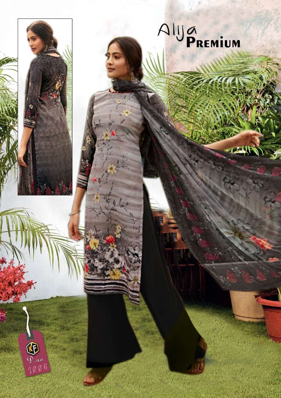 ALIJA PREMIUM LUXURY BY KEVAL FAB 1001 TO 1006 SERIES BEAUTIFUL STYLISH SUITS FANCY COLORFUL CASUAL WEAR & ETHNIC WEAR & READY TO WEAR HEAVY COTTON PRINTED DRESSES AT WHOLESALE PRICE