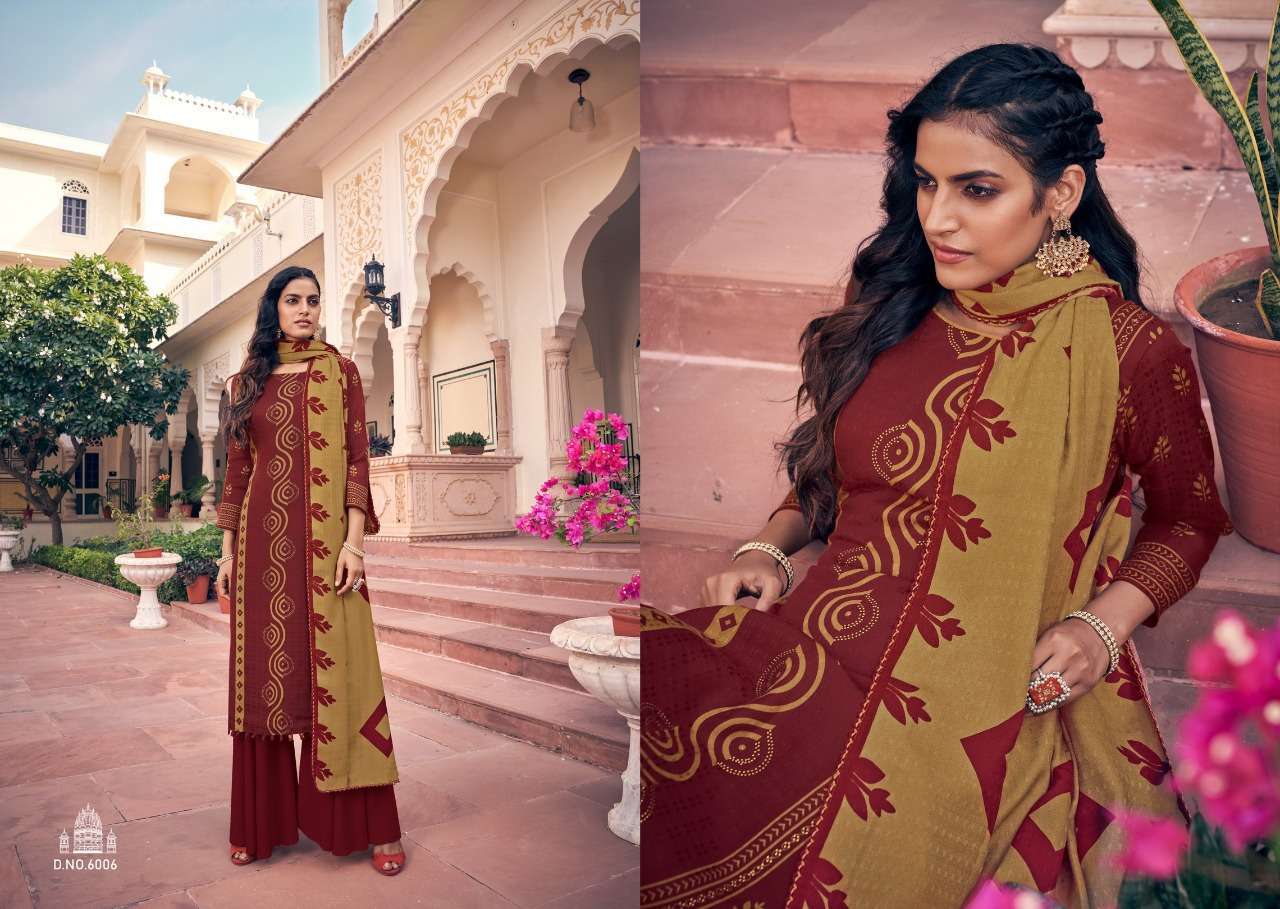 KENZA BY AZARA 6001 TO 6008 SERIES BEAUTIFUL COLORFUL STYLISH FANCY CASUAL WEAR & ETHNIC WEAR & READY TO WEAR PURE CAMBRIC COTTON PRINT WITH WORK DRESSES AT WHOLESALE PRICE