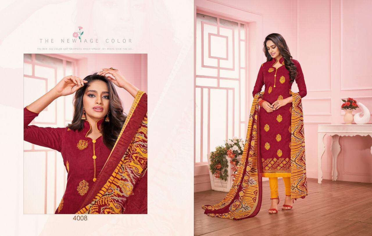 DAAIRY DON VOL-25 BY KAPIL TRENDZ 4001 TO 4014 SERIES BEAUTIFUL SUITS STYLISH FANCY COLORFUL CASUAL WEAR & ETHNIC WEAR LAKDA JACQUARD WORK DRESSES AT WHOLESALE PRICE