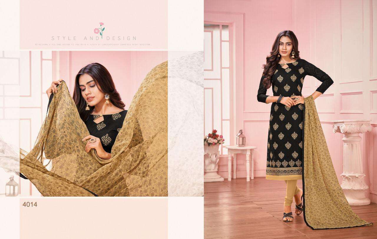 DAAIRY DON VOL-25 BY KAPIL TRENDZ 4001 TO 4014 SERIES BEAUTIFUL SUITS STYLISH FANCY COLORFUL CASUAL WEAR & ETHNIC WEAR LAKDA JACQUARD WORK DRESSES AT WHOLESALE PRICE