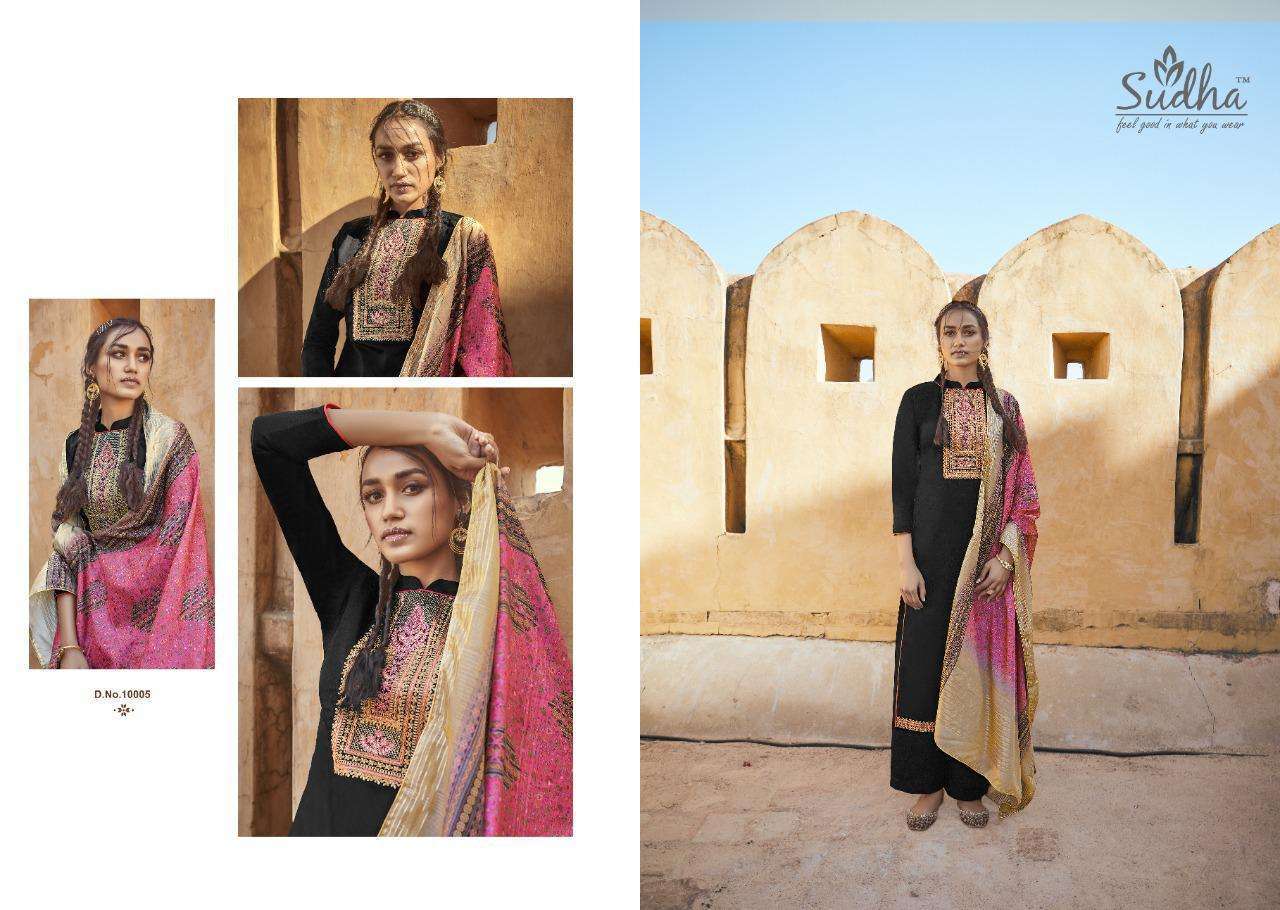 RIWAYAT BY SUDHA 10001 TO 10008 SERIES BEAUTIFUL SUITS STYLISH FANCY COLORFUL CASUAL WEAR & ETHNIC WEAR PURE JAM SILK EMBROIDERY WORK DRESSES AT WHOLESALE PRICE