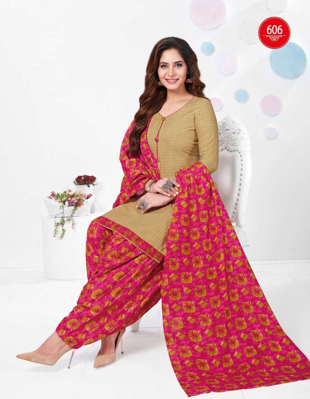 GEET PATIALA VOL-6 BY BAALAR 603 TO 614 SERIES BEAUTIFUL SUITS STYLISH FANCY COLORFUL CASUAL WEAR & ETHNIC WEAR PURE COTTON PRINT DRESSES AT WHOLESALE PRICE