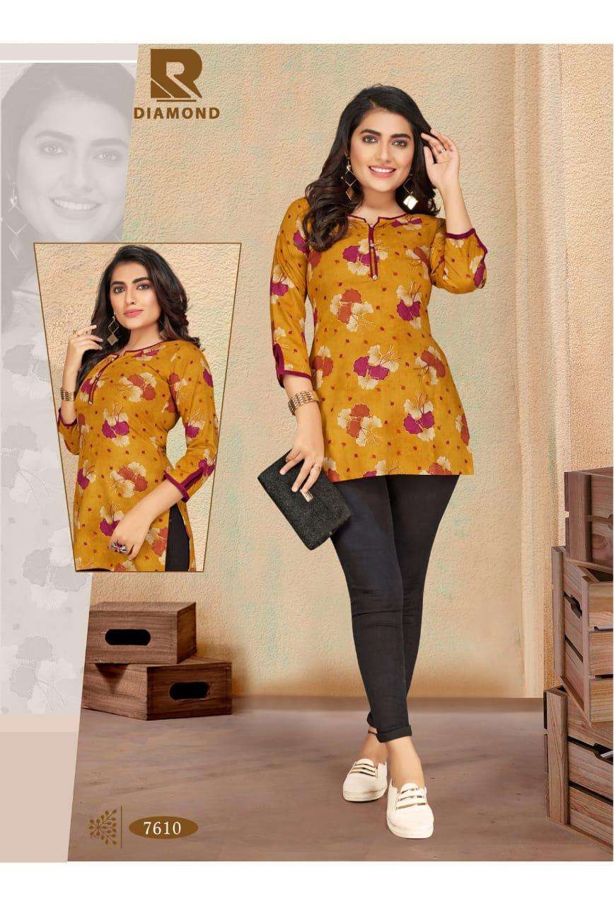 DIAMOND BY RAASHI 7601 TO 7612 SERIES BEAUTIFUL COLORFUL STYLISH FANCY CASUAL WEAR & ETHNIC WEAR & READY TO WEAR HEAVY RAYON PRINTED KURTIS AT WHOLESALE PRICE