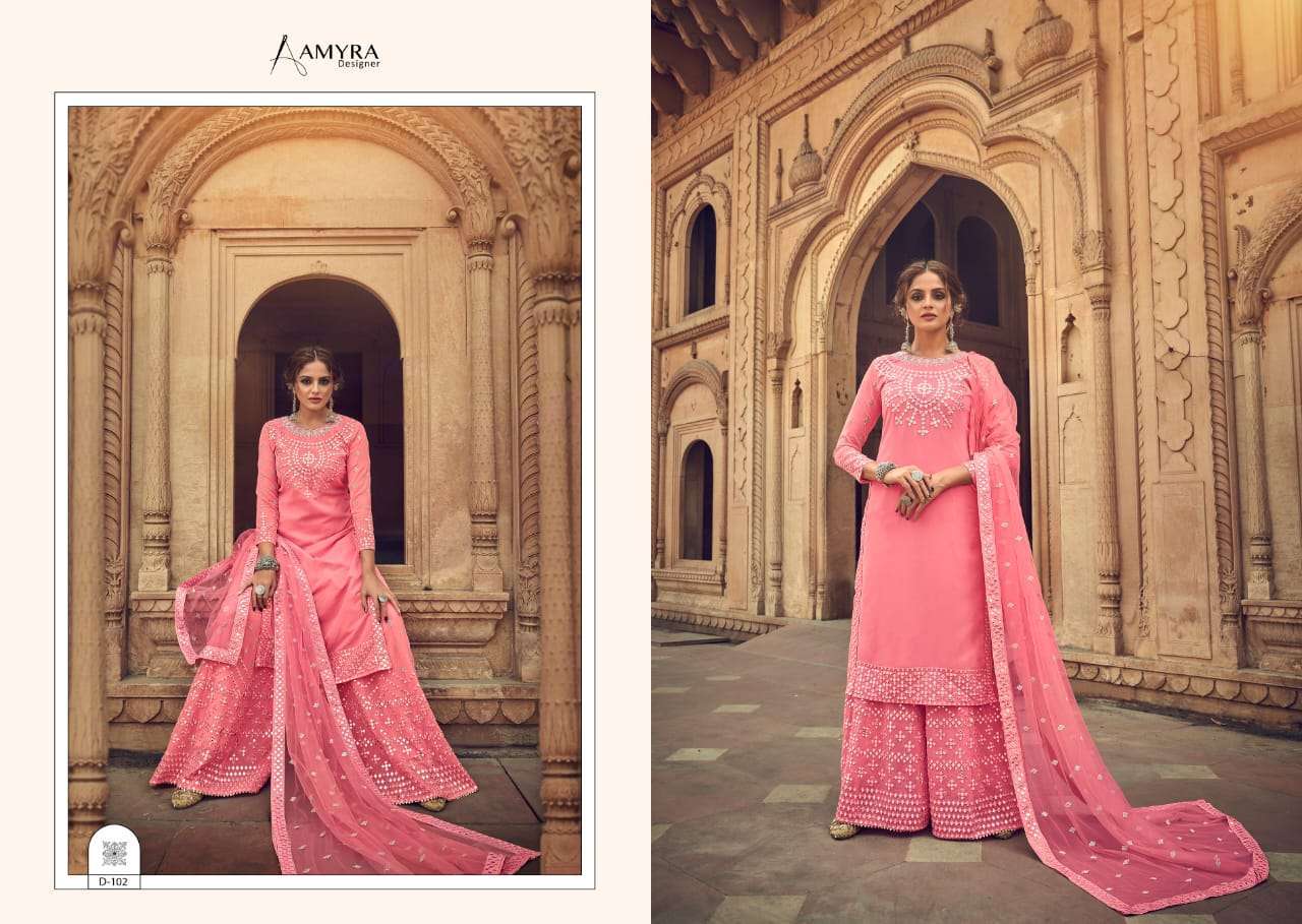 Darpan By Amyra Designer 101 To 104 Series Beautiful Stylish Fancy Colorful Casual Wear & Ethnic Wear & Ready To Wear Heavy Georgette Embroidered Dresses At Wholesale Price