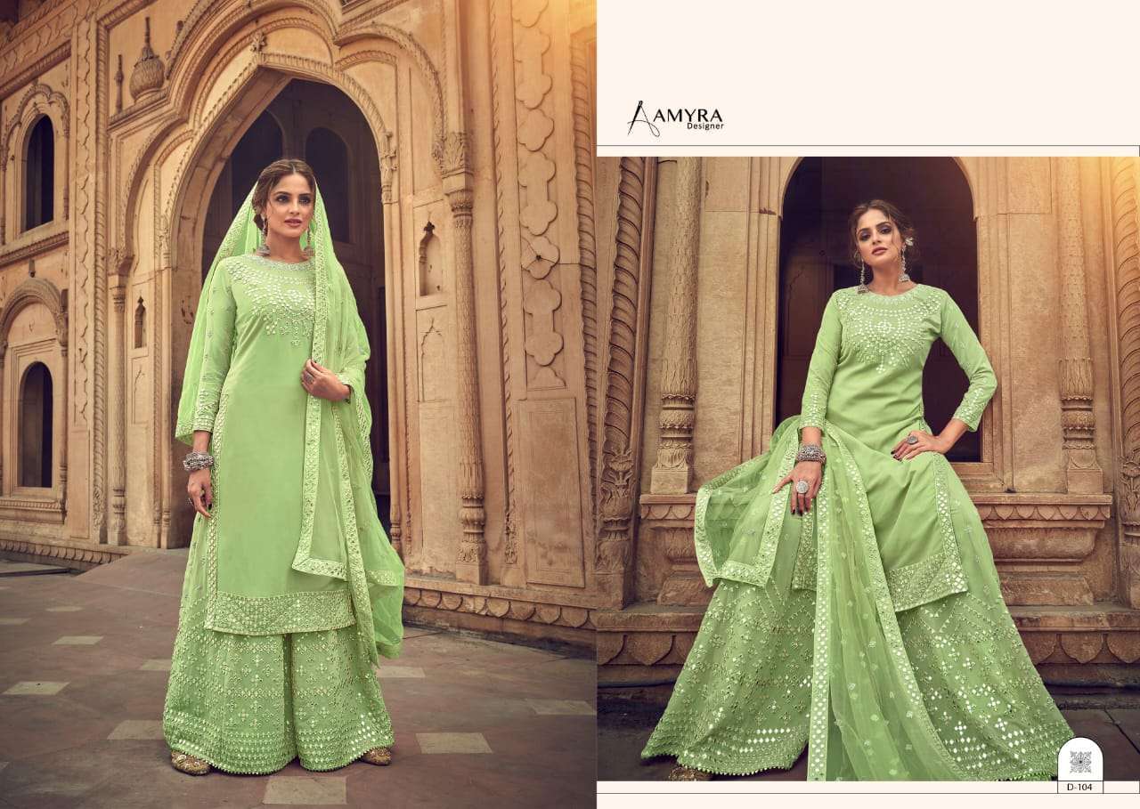 Darpan By Amyra Designer 101 To 104 Series Beautiful Stylish Fancy Colorful Casual Wear & Ethnic Wear & Ready To Wear Heavy Georgette Embroidered Dresses At Wholesale Price