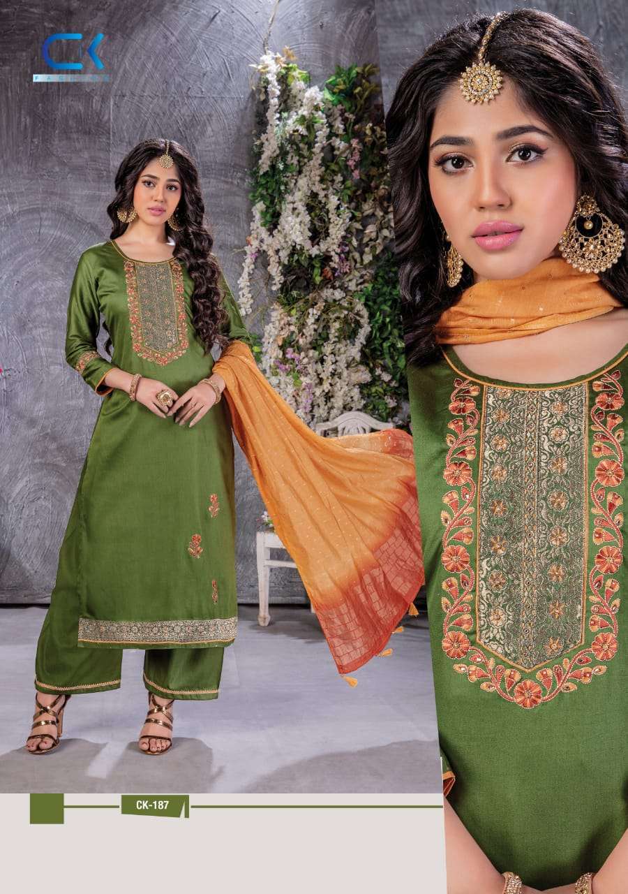 MERAKI BY CK 184 TO 189 SERIES BEAUTIFUL SUITS STYLISH FANCY COLORFUL PARTY WEAR & OCCASIONAL WEAR JAM COTTON PRINTED DRESSES AT WHOLESALE PRICE