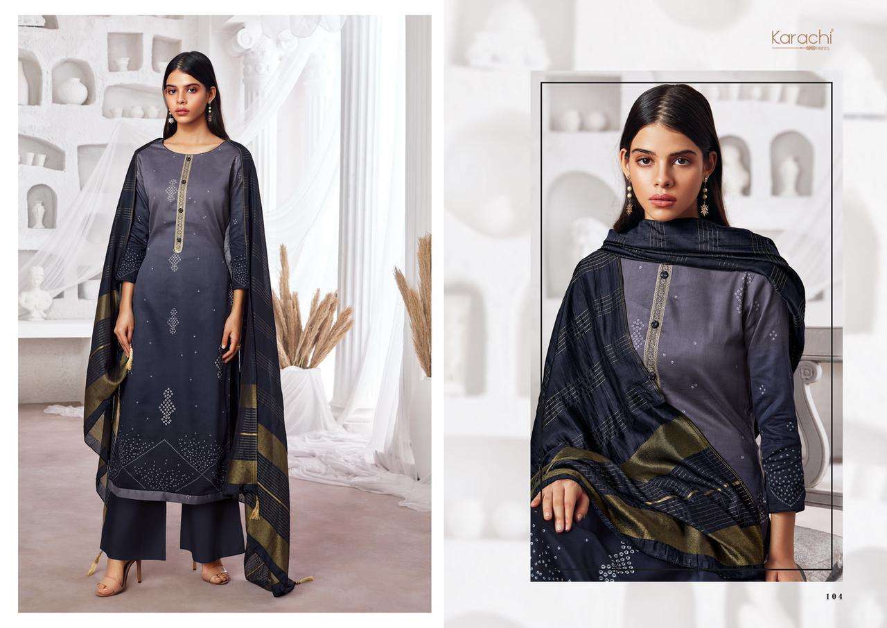 SHADES 101 SERIES BY KARACHI PRINTS 101 TO 108 SERIES DESIGNER SUITS BEAUTIFUL STYLISH FANCY COLORFUL PARTY WEAR & OCCASIONAL WEAR JAM SATIN EMBROIDERED DRESSES AT WHOLESALE PRICE