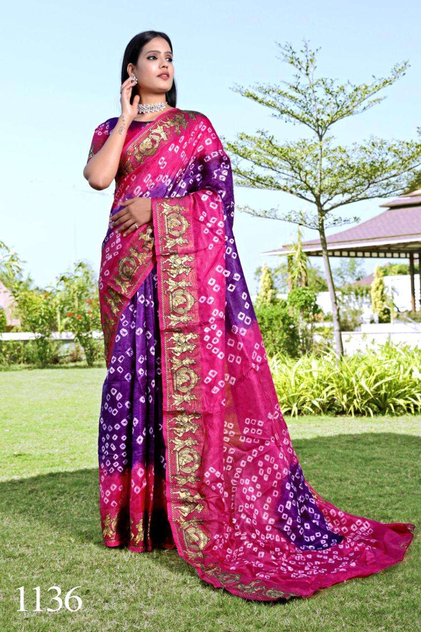 BANDHANI SAREES VOL-11 BY FASHID WHOLESALE 1131 TO 1138 SERIES INDIAN TRADITIONAL WEAR COLLECTION BEAUTIFUL STYLISH FANCY COLORFUL PARTY WEAR & OCCASIONAL WEAR ART SILK SAREES AT WHOLESALE PRICE