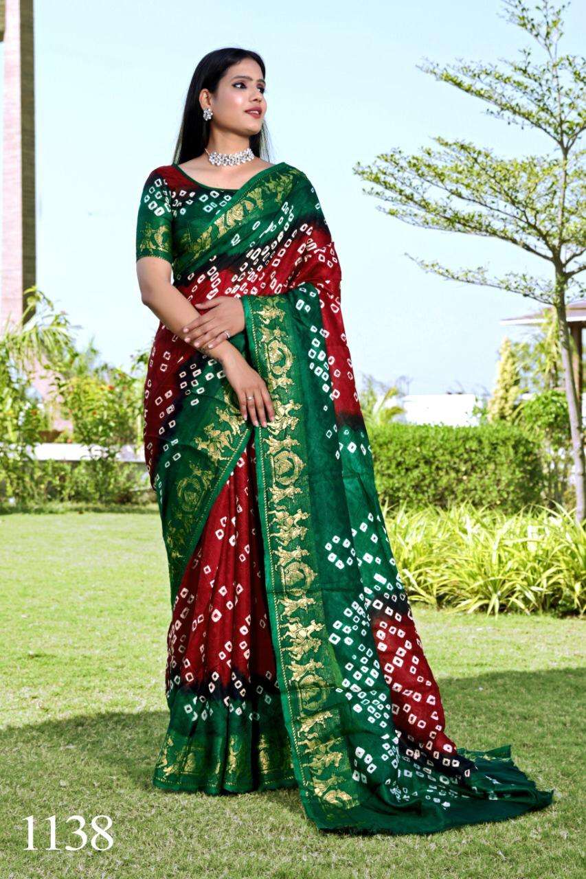 BANDHANI SAREES VOL-11 BY FASHID WHOLESALE 1131 TO 1138 SERIES INDIAN TRADITIONAL WEAR COLLECTION BEAUTIFUL STYLISH FANCY COLORFUL PARTY WEAR & OCCASIONAL WEAR ART SILK SAREES AT WHOLESALE PRICE
