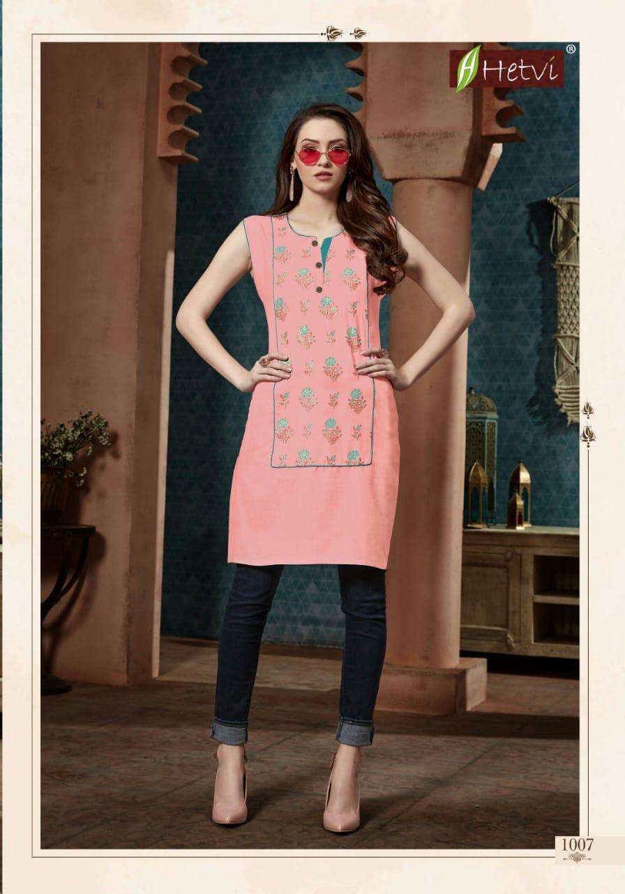 KRITI BY HETVI 1001 TO 1008 SERIES BEAUTIFUL STYLISH FANCY COLORFUL CASUAL WEAR & ETHNIC WEAR & READY TO WEAR RUBY COTTTON KURTIS AT WHOLESALE PRICE