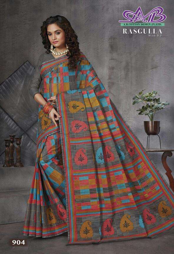 RASGULLA BY A.B FASHION 900 TO 914 SERIES INDIAN TRADITIONAL WEAR COLLECTION BEAUTIFUL STYLISH FANCY COLORFUL PARTY WEAR & OCCASIONAL WEAR MUL MUL COTTON PRINTED SAREES AT WHOLESALE PRICE