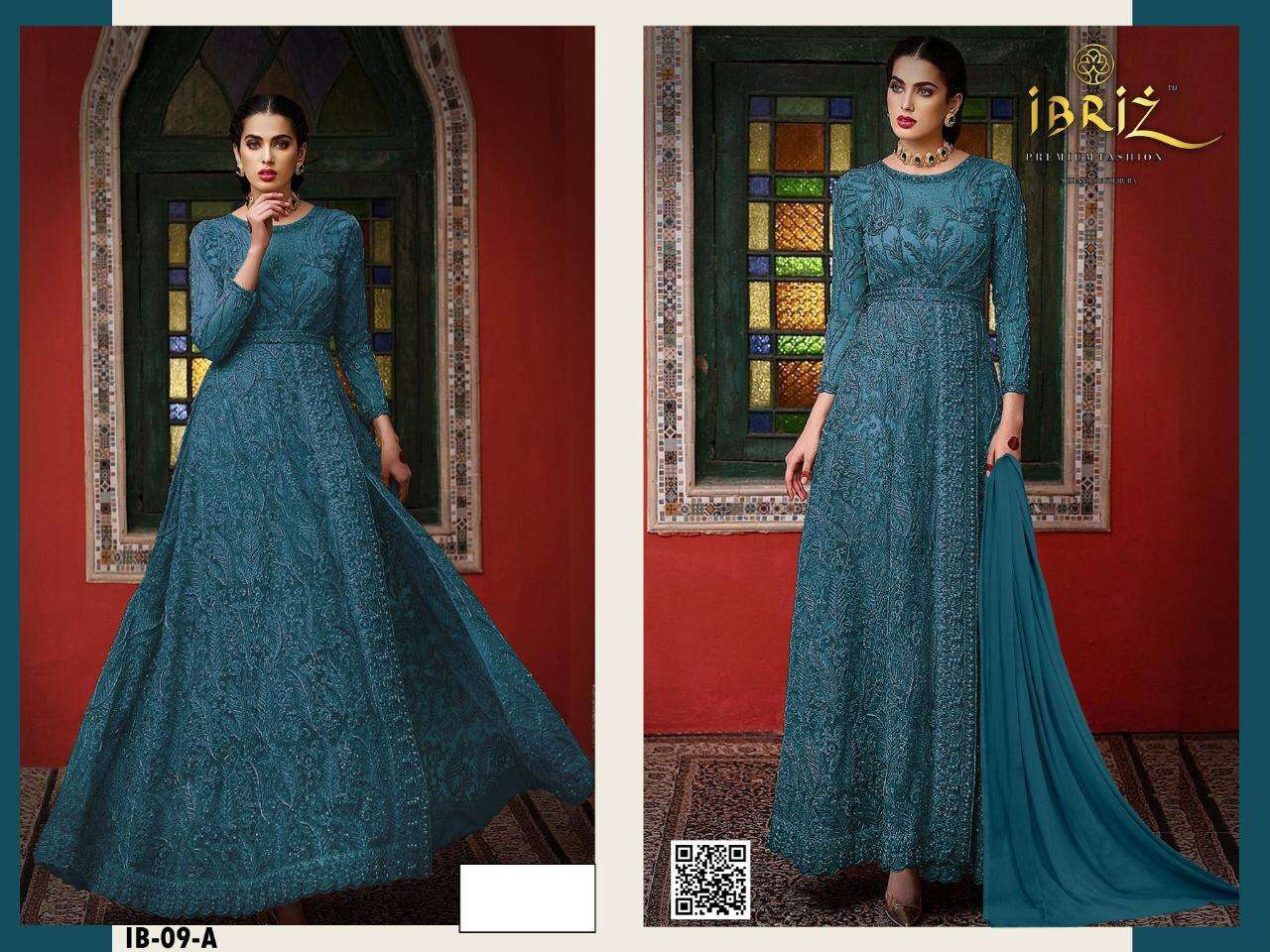 IBRIZ 09 COLOURS BY KILRUBA 09 TO 09-A SERIES ANARKALI SUITS BEAUTIFUL FANCY COLORFUL STYLISH PARTY WEAR & OCCASIONAL WEAR GEORGETTE WITH EMBROIDERY DRESSES AT WHOLESALE PRICE