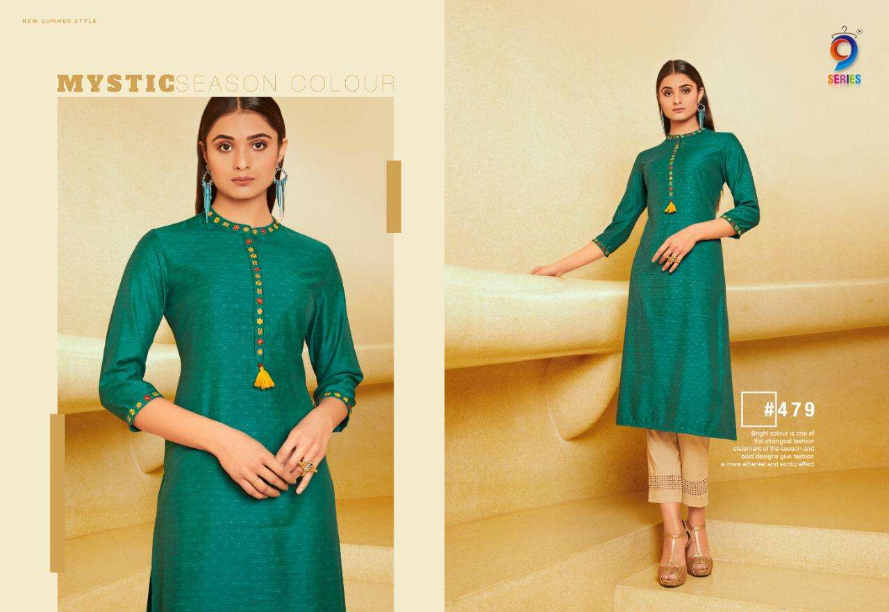 9 SERIES VOL-4 BY RADHAK FASHION 975 TO 980 SERIES BEAUTIFUL COLORFUL STYLISH FANCY CASUAL WEAR & READY TO WEAR FANCY KURTIS AT WHOLESALE PRICE